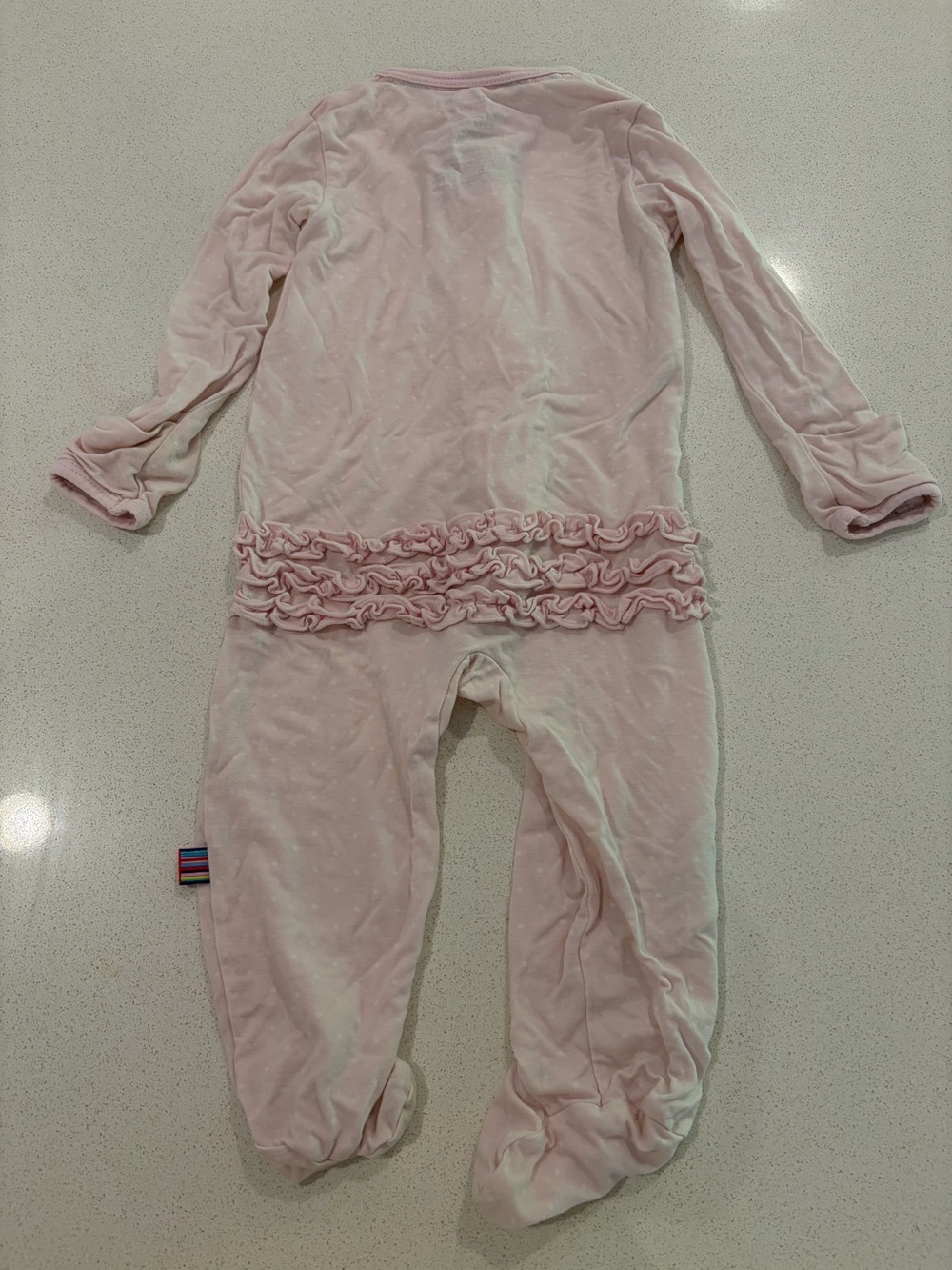 Magnetic Me Light Pink Ruffle Footed One-Piece - Picture 4 of 4